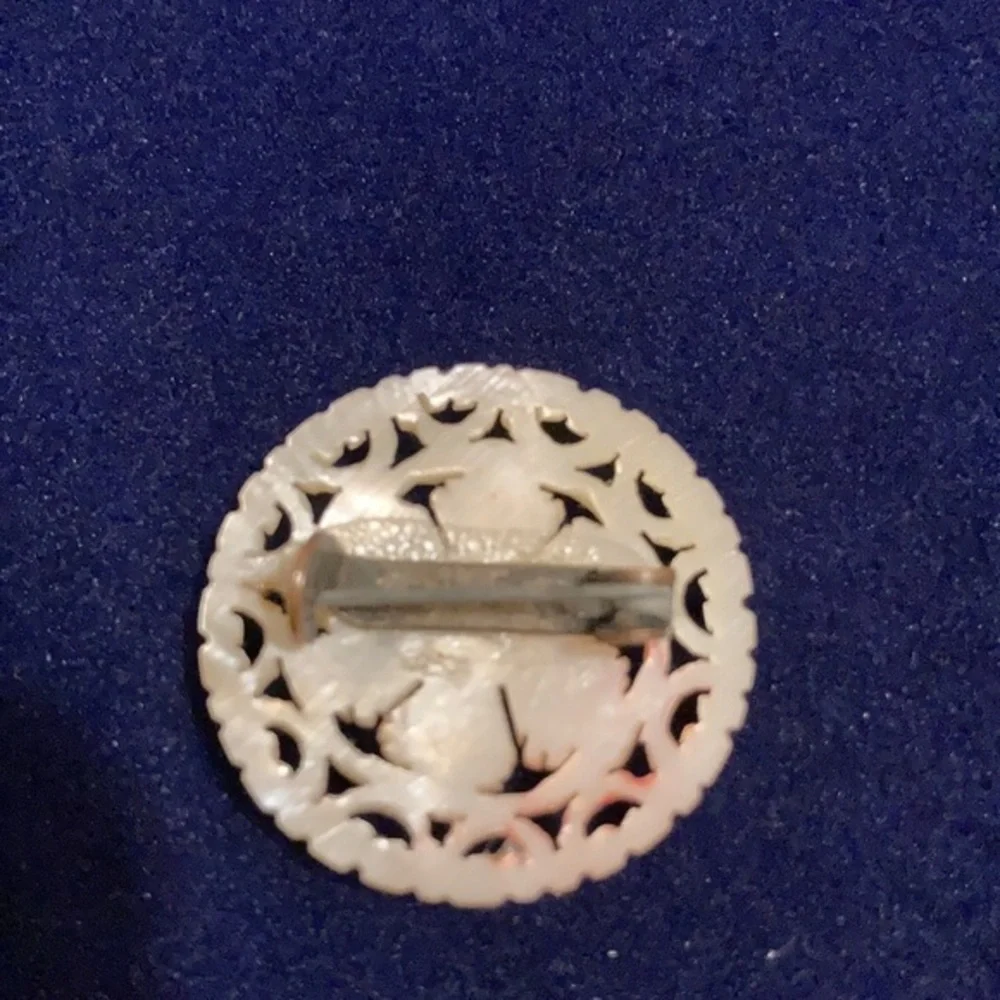 Vintage mother of pearl floral pin
